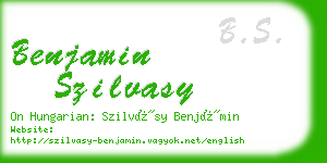 benjamin szilvasy business card